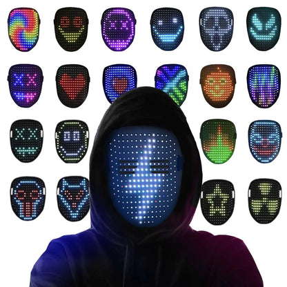 COKOTEE Led Mask Light up Mask with Gesture Sensing Face Transforming Mask for Halloween Festival Cosplay Costume Masquerade Parties gifts