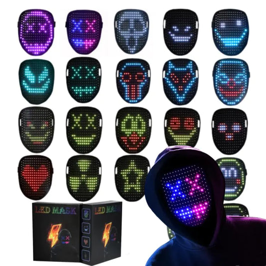 YXYaoZhengYiGeYi LED Mask with Gesture Sensing Transforming for Man/Women Light Up LED Face Cool Mask for Halloween Costume Cosplay Party Masquerade
