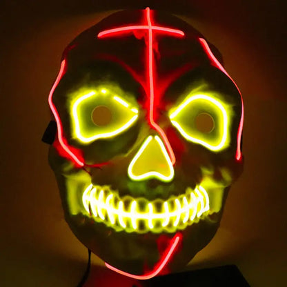 LED Skull Mask with Creepy Blood Effects for Halloween